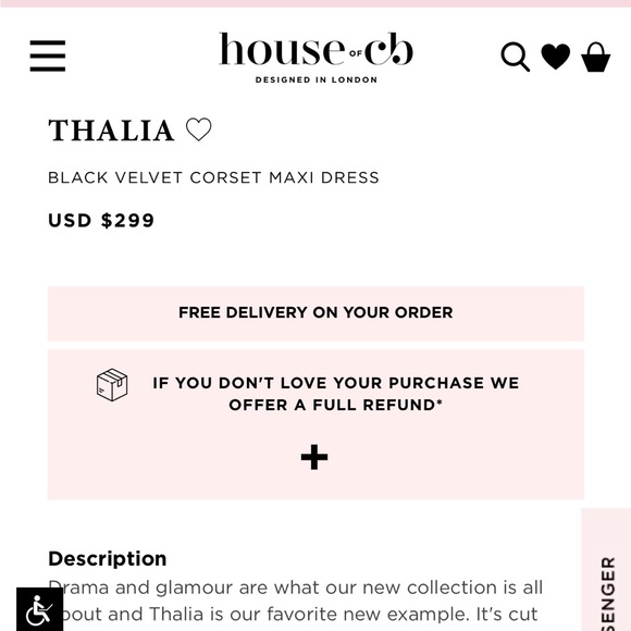 House of CB Velvet Dress + Feather Trim - Picture 2 of 4